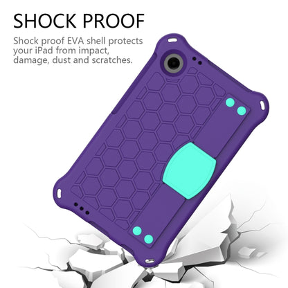 For Samsung Galaxy Tab A11 / A9 Honeycomb EVA Hybrid PC Tablet Case with Strap(Purple+Aqua) by bashfashion