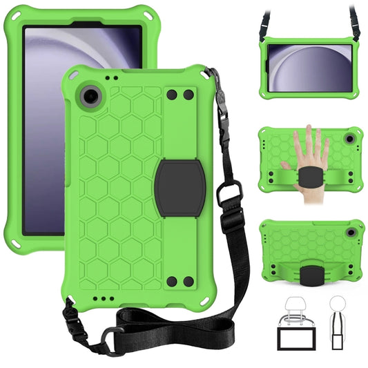 For Samsung Galaxy Tab A11 / A9 Honeycomb EVA Hybrid PC Tablet Case with Strap(Green+Black) by bashfashion