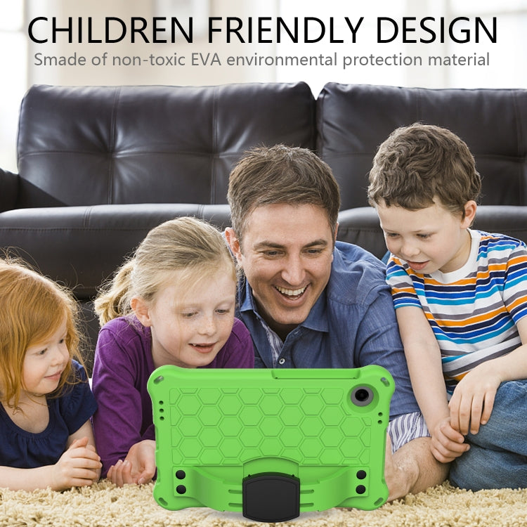 For Samsung Galaxy Tab A11 / A9 Honeycomb EVA Hybrid PC Tablet Case with Strap(Green+Black) by bashfashion