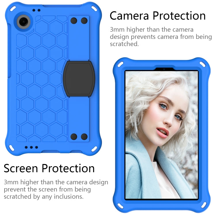 For Samsung Galaxy Tab A11 / A9 Honeycomb EVA Hybrid PC Tablet Case with Strap(Blue+Black) by bashfashion