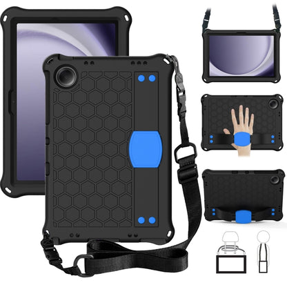 For Samsung Galaxy Tab A11+ / A9+ Honeycomb EVA Hybrid PC Tablet Case with Strap(Black+Blue) by bashfashion