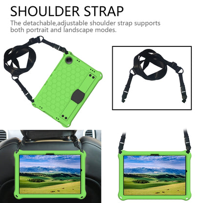 For Samsung Galaxy Tab A11+ / A9+ Honeycomb EVA Hybrid PC Tablet Case with Strap(Green+Black) by bashfashion