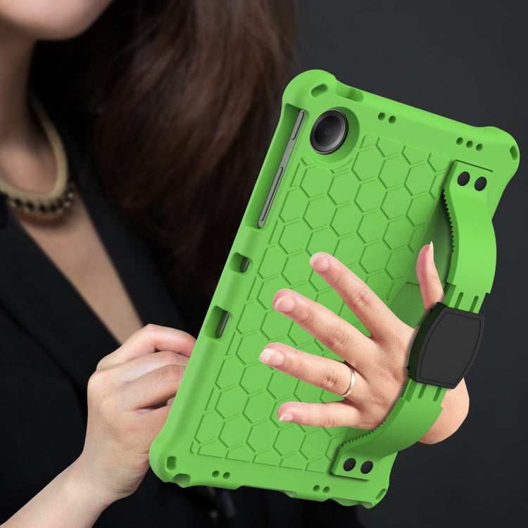 For Samsung Galaxy Tab A11+ / A9+ Honeycomb EVA Hybrid PC Tablet Case with Strap(Green+Black) by bashfashion