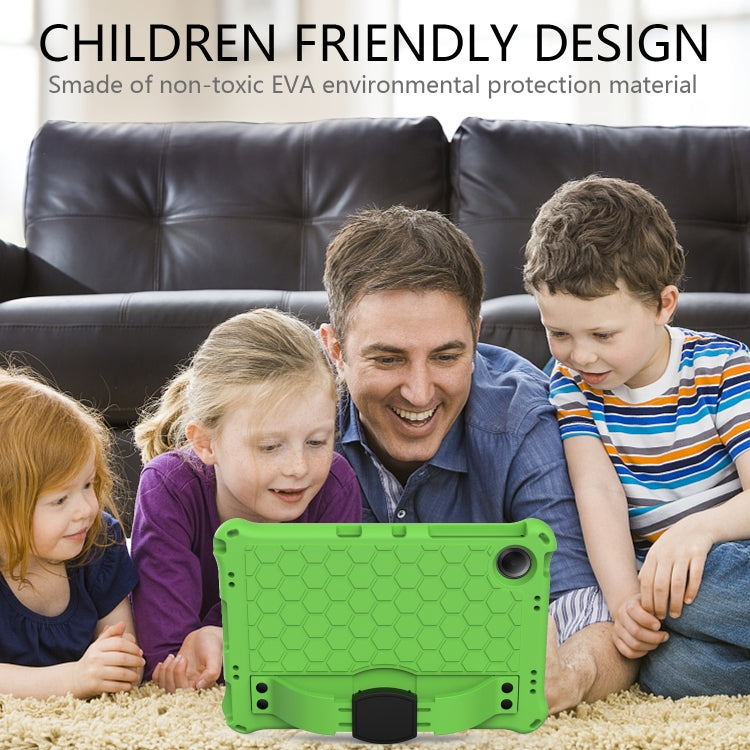 For Samsung Galaxy Tab A11+ / A9+ Honeycomb EVA Hybrid PC Tablet Case with Strap(Green+Black) by bashfashion