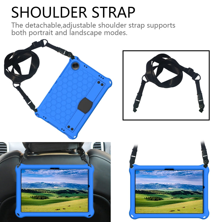 For Samsung Galaxy Tab A11+ / A9+ Honeycomb EVA Hybrid PC Tablet Case with Strap(Blue+Black) by bashfashion