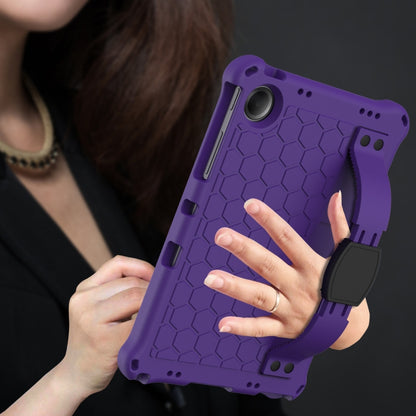 For Samsung Galaxy Tab A11+ / A9+ Honeycomb EVA Hybrid PC Tablet Case with Strap(Purple+Black) by bashfashion