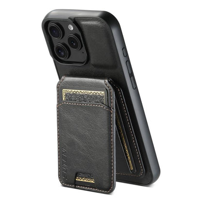 For iPhone 16e Suteni H02 Leather Wallet Stand Back Phone Case(Black) by Suteni