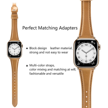 For Apple Watch Ultra 49mm Plain Leather Butterfly Buckle Watch Band(Brown+Rose Gold) by bashfashion