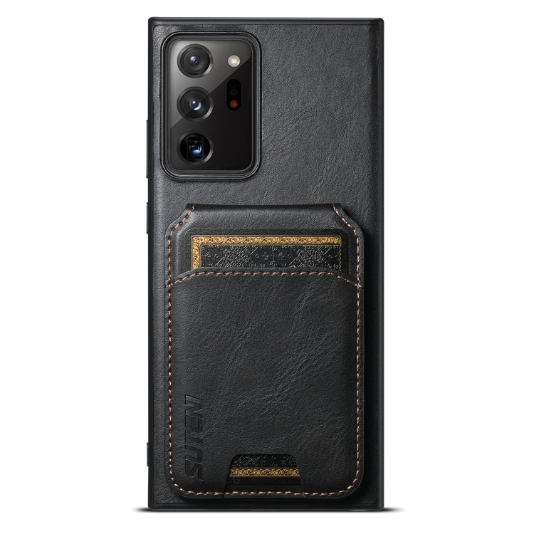 For Samsung Galaxy Note20 Ultra 5G Suteni H02 Leather Wallet Stand Back Phone Case(Black) by Suteni