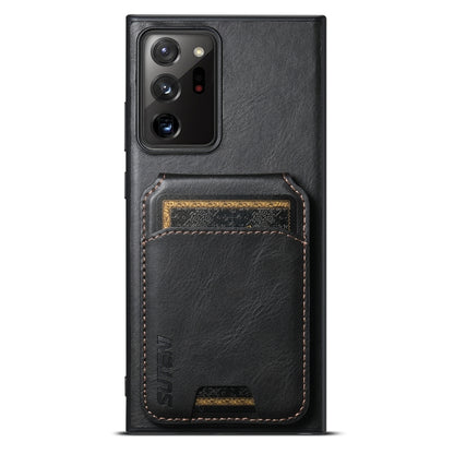 For Samsung Galaxy Note20 Ultra 5G Suteni H02 Leather Wallet Stand Back Phone Case(Black) by Suteni