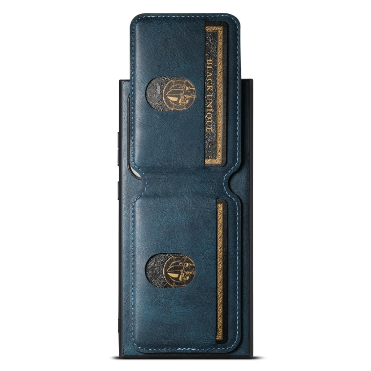 For Samsung Galaxy S23 Ultra 5G Suteni H02 Leather Wallet Stand Back Phone Case(Blue) by Suteni