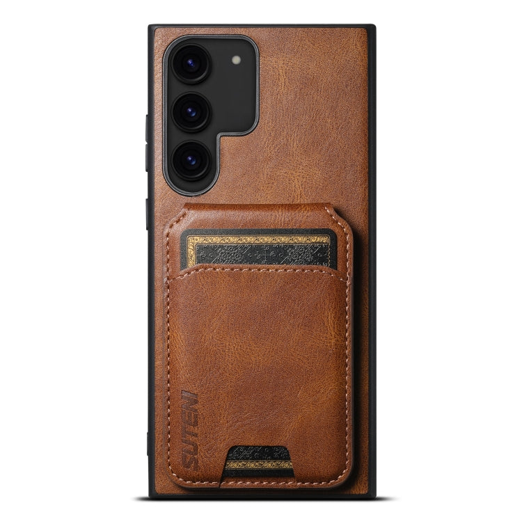 For Samsung Galaxy S24+ 5G Suteni H02 Leather Wallet Stand Back Phone Case(Brown) by Suteni