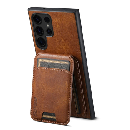 For Samsung Galaxy S24+ 5G Suteni H02 Leather Wallet Stand Back Phone Case(Brown) by Suteni