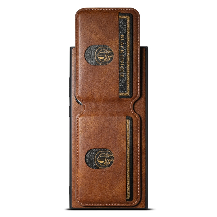 For Samsung Galaxy S24+ 5G Suteni H02 Leather Wallet Stand Back Phone Case(Brown) by Suteni