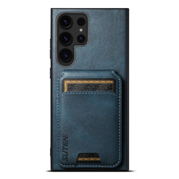 For Samsung Galaxy S24 Ultra Suteni H02 Leather Wallet Stand Back Phone Case(Blue) by Suteni
