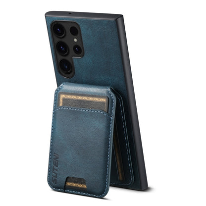 For Samsung Galaxy S24 Ultra Suteni H02 Leather Wallet Stand Back Phone Case(Blue) by Suteni
