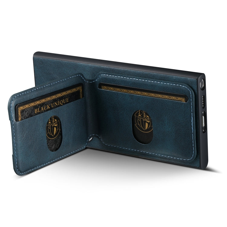 For Samsung Galaxy S24 Ultra Suteni H02 Leather Wallet Stand Back Phone Case(Blue) by Suteni