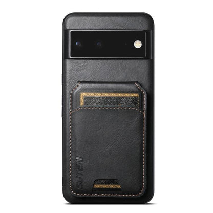 For Google Pixel 6 Suteni H02 Leather Wallet Stand Back Phone Case(Black) by Suteni