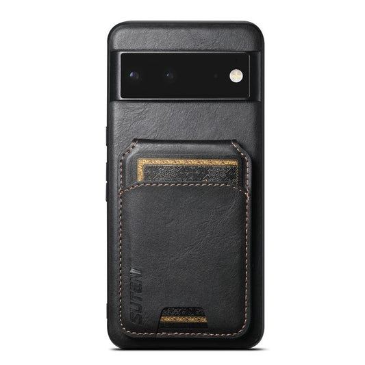 For Google Pixel 6 Suteni H02 Leather Wallet Stand Back Phone Case(Black) by Suteni