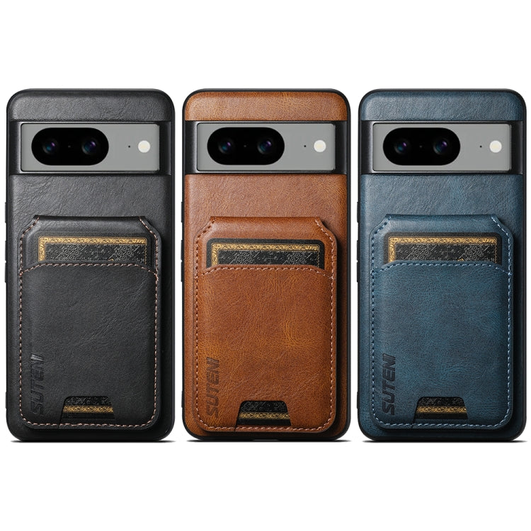 For Google Pixel 6 Pro Suteni H02 Leather Wallet Stand Back Phone Case(Brown) by Suteni