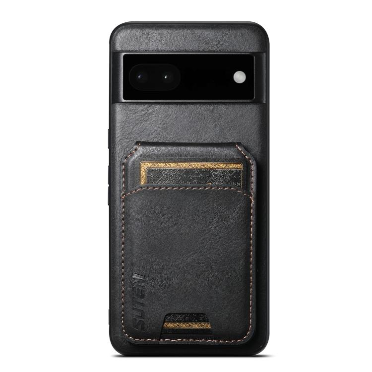 For Google Pixel 6a Suteni H02 Leather Wallet Stand Back Phone Case(Black) by Suteni