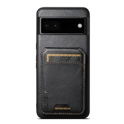 For Google Pixel 6a Suteni H02 Leather Wallet Stand Back Phone Case(Black) by Suteni