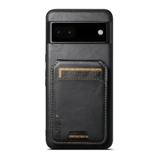 For Google Pixel 6a Suteni H02 Leather Wallet Stand Back Phone Case(Black) by Suteni