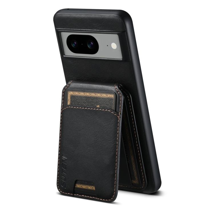 For Google Pixel 6a Suteni H02 Leather Wallet Stand Back Phone Case(Black) by Suteni