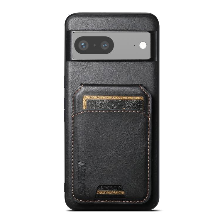 For Google Pixel 7 Suteni H02 Leather Wallet Stand Back Phone Case(Black) by Suteni