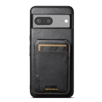For Google Pixel 7 Suteni H02 Leather Wallet Stand Back Phone Case(Black) by Suteni