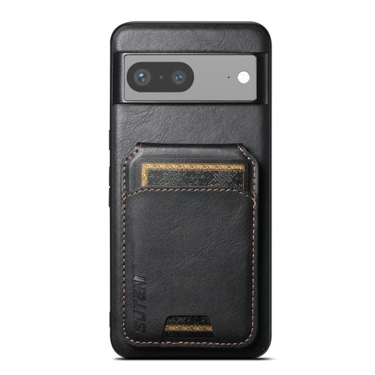 For Google Pixel 7 Suteni H02 Leather Wallet Stand Back Phone Case(Black) by Suteni