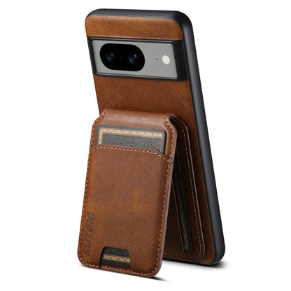 For Google Pixel 7 Suteni H02 Leather Wallet Stand Back Phone Case(Brown) by Suteni