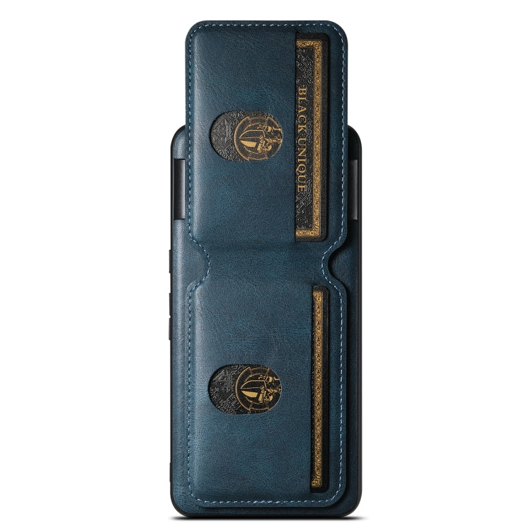 For Google Pixel 7 Suteni H02 Leather Wallet Stand Back Phone Case(Blue) by Suteni