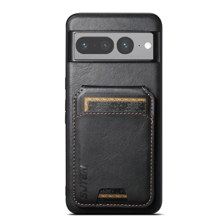 For Google Pixel 7 Pro Suteni H02 Leather Wallet Stand Back Phone Case(Black) by Suteni