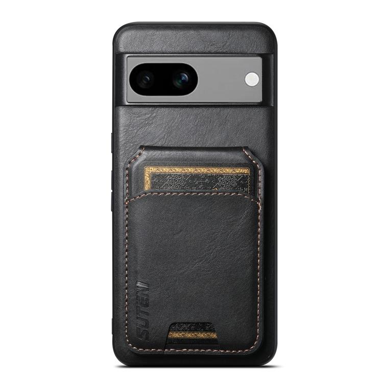 For Google Pixel 7a Suteni H02 Leather Wallet Stand Back Phone Case(Black) by Suteni
