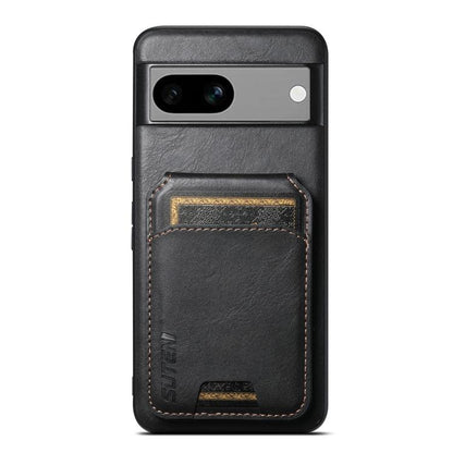For Google Pixel 7a Suteni H02 Leather Wallet Stand Back Phone Case(Black) by Suteni