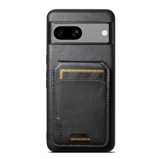 For Google Pixel 7a Suteni H02 Leather Wallet Stand Back Phone Case(Black) by Suteni