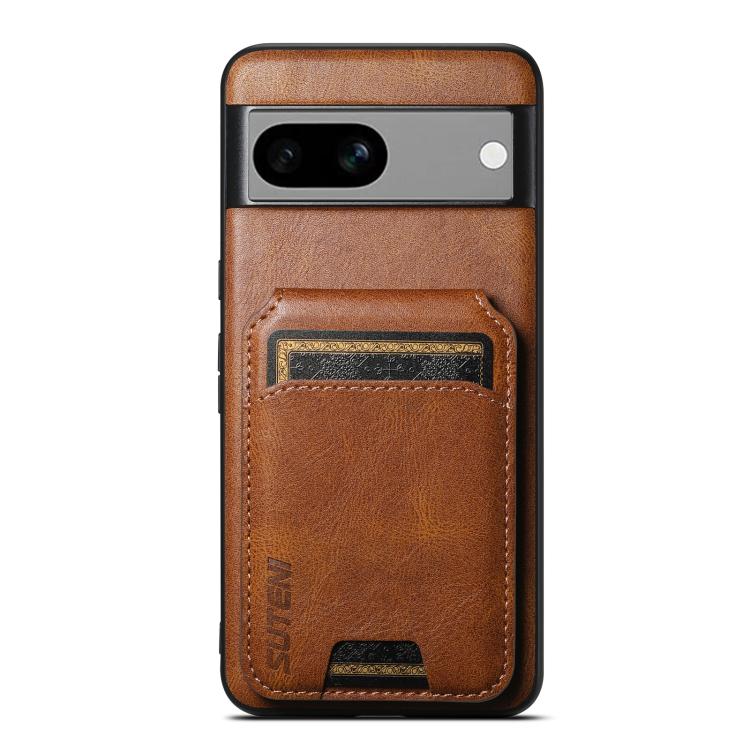 For Google Pixel 7a Suteni H02 Leather Wallet Stand Back Phone Case(Brown) by Suteni