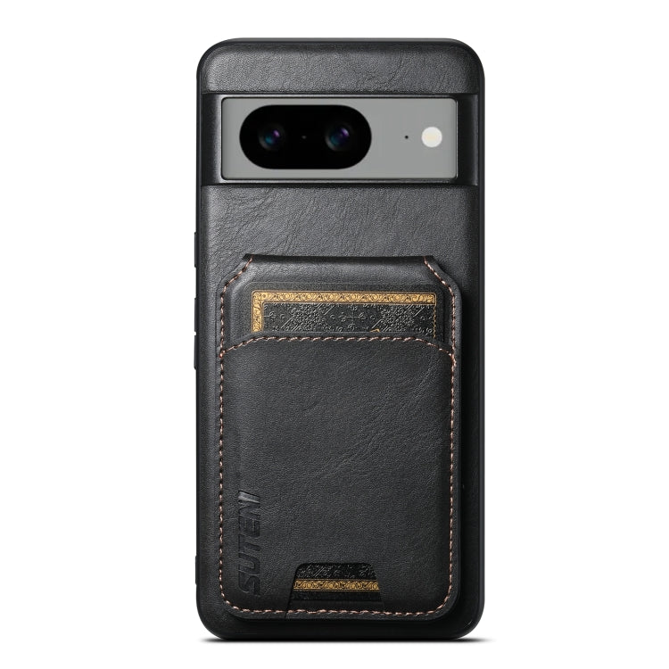 For Google Pixel 8 Suteni H02 Leather Wallet Stand Back Phone Case(Black) by Suteni
