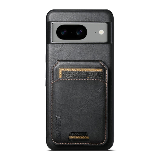 For Google Pixel 8 Suteni H02 Leather Wallet Stand Back Phone Case(Black) by Suteni