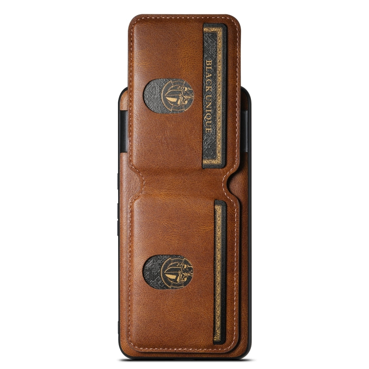 For Google Pixel 8 Suteni H02 Leather Wallet Stand Back Phone Case(Brown) by Suteni