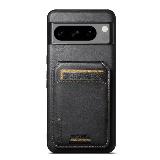 For Google Pixel 8 Pro Suteni H02 Leather Wallet Stand Back Phone Case(Black) by Suteni