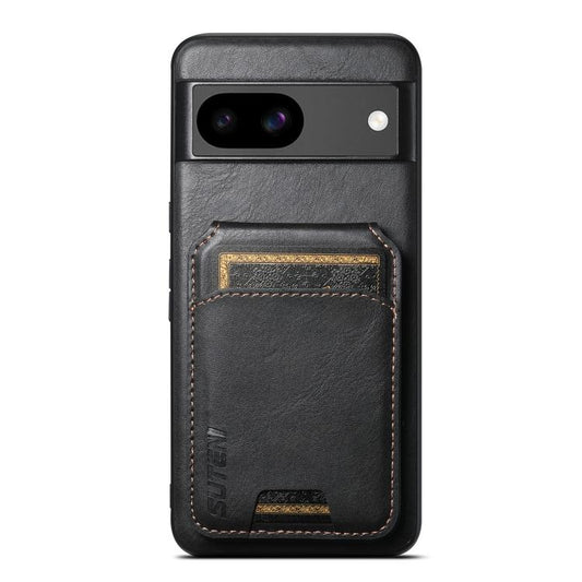 For Google Pixel 8a Suteni H02 Leather Wallet Stand Back Phone Case(Black) by Suteni