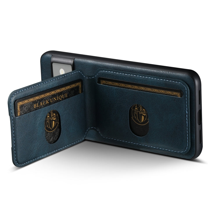 For Google Pixel 8a Suteni H02 Leather Wallet Stand Back Phone Case(Blue) by Suteni