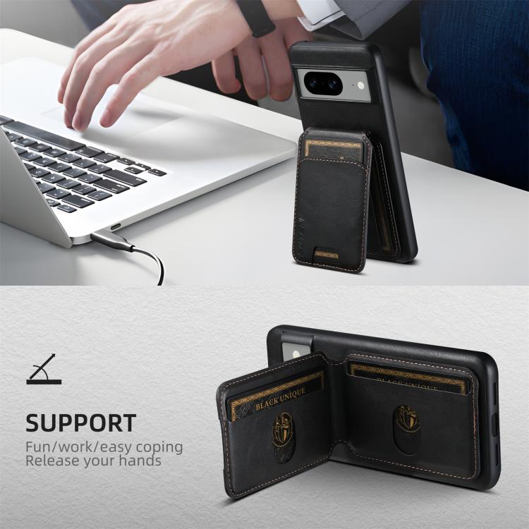 For Google Pixel 9 Suteni H02 Leather Wallet Stand Back Phone Case(Black) by Suteni