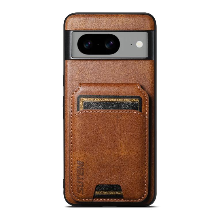 For Google Pixel 9 Pro Suteni H02 Leather Wallet Stand Back Phone Case(Brown) by Suteni