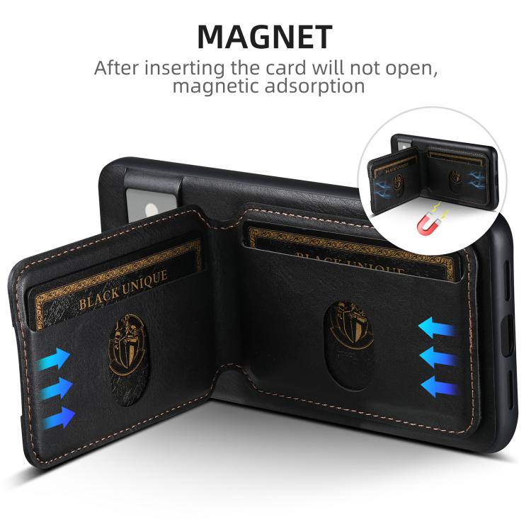 For Google Pixel 9 Pro XL Suteni H02 Leather Wallet Stand Back Phone Case(Black) by Suteni