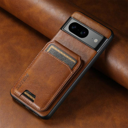 For Google Pixel 10 Suteni H02 Leather Wallet Stand Back Phone Case(Brown) by Suteni