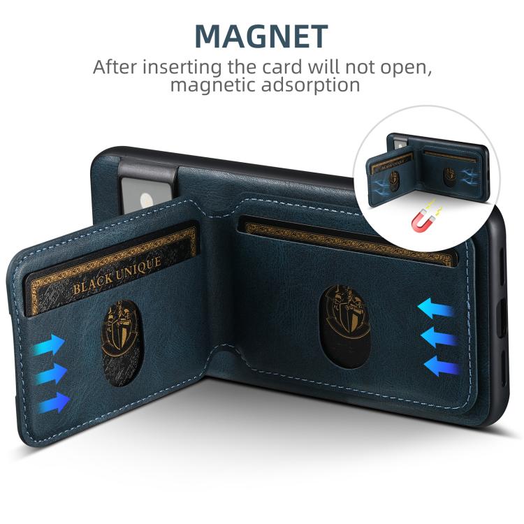 For Google Pixel 10 Pro XL Suteni H02 Leather Wallet Stand Back Phone Case(Blue) by Suteni