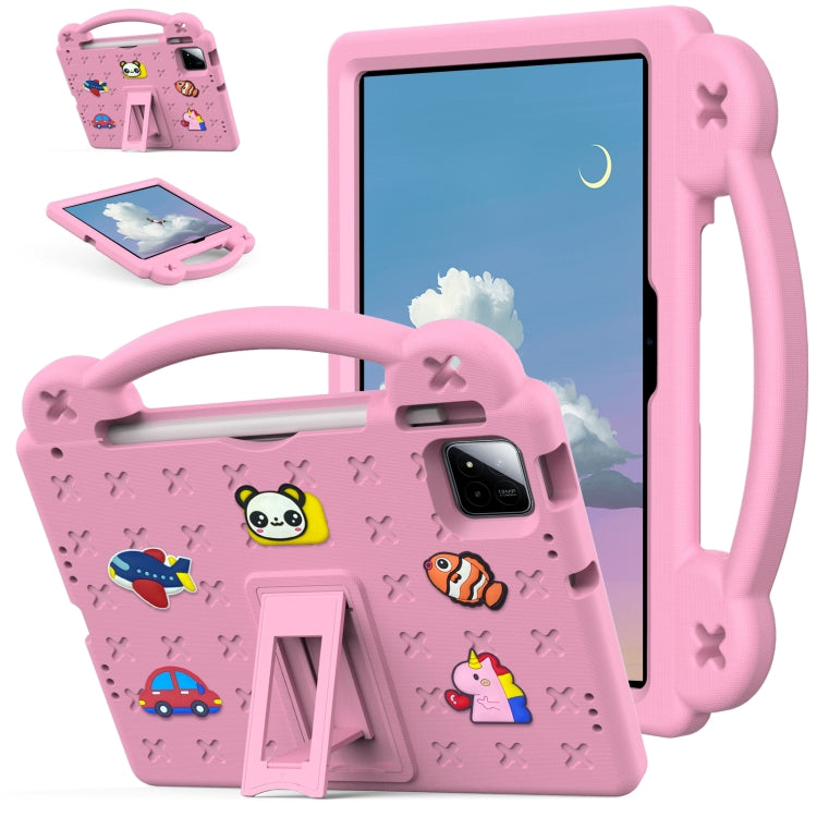 For Xiaomi Pad 7 / 7 Pro 2024 Handle Kickstand Children EVA Shockproof Tablet Case(Pink) by bashfashion